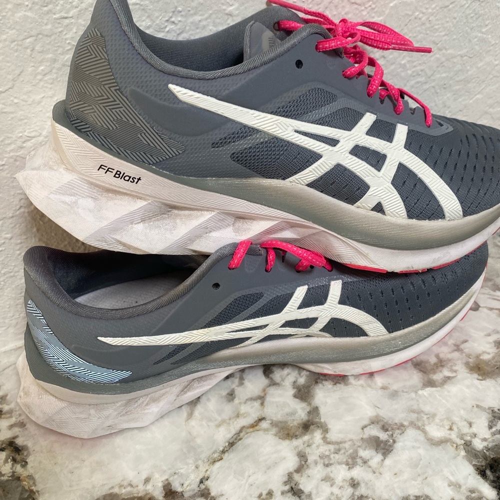 Asics Gray and Pink Athletic Shoes
